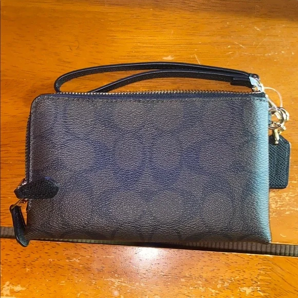 Coach Black and Brown Wristlet with Gold Accents - Picture 3 of 7